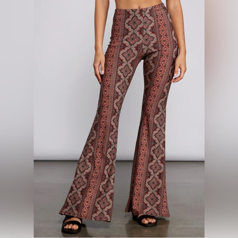 Windsor Boho Flare Pants - Multicolor size Small